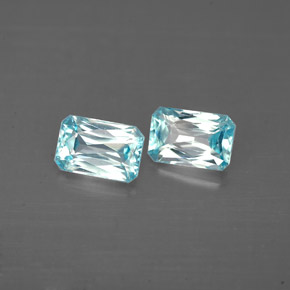 Zircone naturale blu da  ct, taglio smeraldo, VVS-VS