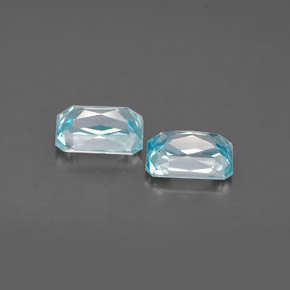 Zircone naturale blu da  ct, taglio smeraldo, VVS-VS