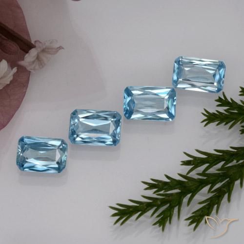 Zircone naturale blu da 2,94 ct, taglio smeraldo, VS