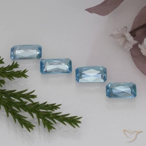 Zircone naturale blu da 2,94 ct, taglio smeraldo, VS