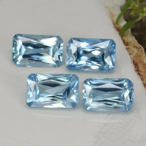 Zircone naturale blu da 3,73 ct, taglio smeraldo, VS