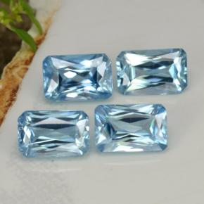 Zircone naturale blu da 3,73 ct, taglio smeraldo, VS