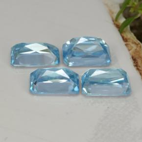Zircone naturale blu da 3,73 ct, taglio smeraldo, VS