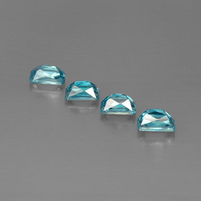 Zircone naturale blu da  ct, taglio smeraldo, VS