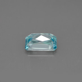Zircone naturale blu da 1,53 ct, taglio smeraldo, VVS-VS