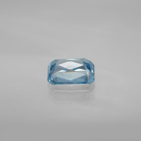 Zircone naturale blu da 1,30 ct, taglio smeraldo, VVS-VS