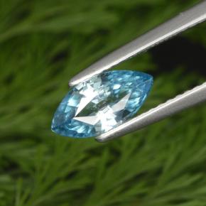 Zircone naturale blu da 1,42 ct, marchesa, VVS