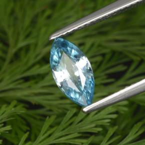 Zircone naturale blu da 1,42 ct, marchesa, VVS