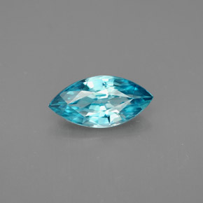 Zircone naturale blu da 1,51 ct, marchesa, VVS