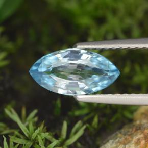 Zircone naturale blu da 1,52 ct, marchesa, VVS