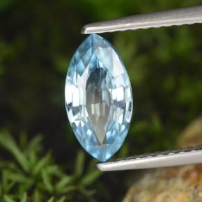 Zircone naturale blu da 1,52 ct, marchesa, VVS