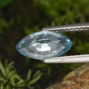 Zircone naturale blu da 1,52 ct, marchesa, VVS