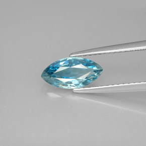 Zircone naturale blu da 1,73 ct, marchesa, VVS-VS