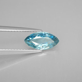 Zircone naturale blu da 1,73 ct, marchesa, VVS-VS
