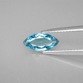 Zircone naturale blu da 1,52 ct, marchesa, VS