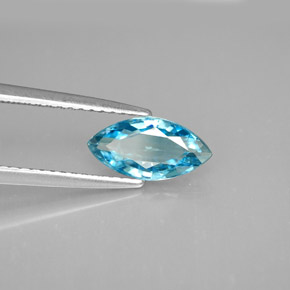 Zircone naturale blu da 1,52 ct, marchesa, VS