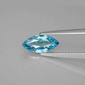 Zircone naturale blu da 1,33 ct, marchesa, VS