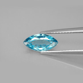 Zircone naturale blu da 1,44 ct, marchesa, VVS