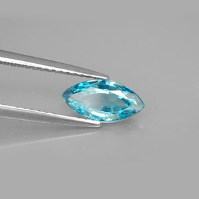 Zircone naturale blu da 1,44 ct, marchesa, VVS