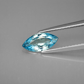 Zircone naturale blu da 1,33 ct, marchesa, VVS-VS