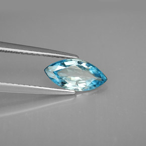 Zircone naturale blu da 1,33 ct, marchesa, VVS-VS