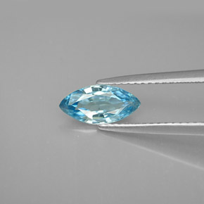 Zircone naturale blu da 1,13 ct, marchesa, VVS