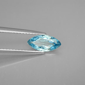 Zircone naturale blu da 1,13 ct, marchesa, VVS