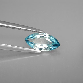 Zircone naturale blu da 1,42 ct, marchesa, VVS