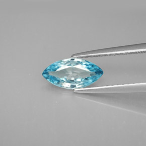 Zircone naturale blu da 1,37 ct, marchesa, VVS