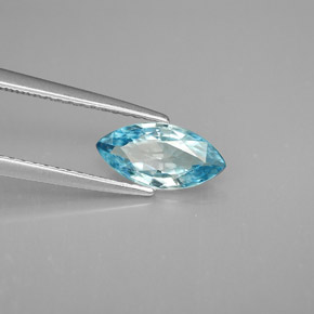 Zircone naturale blu da 1,37 ct, marchesa, VVS