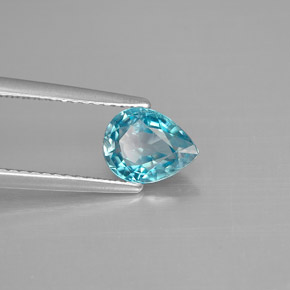 Zircone naturale blu da 1,50 ct, taglio a pera, VVS-VS