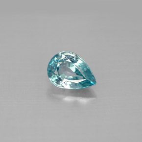 Zircone naturale blu da 1,75 ct, taglio a pera, VVS-VS