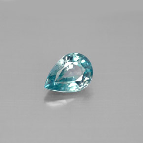 Zircone naturale blu da 1,75 ct, taglio a pera, VVS-VS