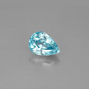 Zircone naturale blu da 1,80 ct, taglio a pera, VVS
