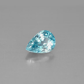 Zircone naturale blu da 1,80 ct, taglio a pera, VVS