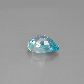 Zircone naturale blu da 1,80 ct, taglio a pera, VVS