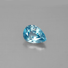 Zircone naturale blu da 1,66 ct, taglio a pera, VVS-VS