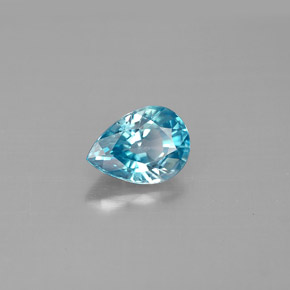 Zircone naturale blu da 1,66 ct, taglio a pera, VVS-VS