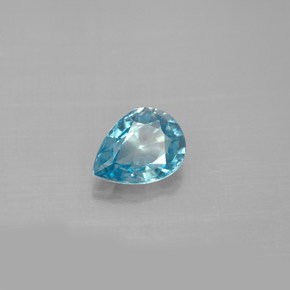 Zircone naturale blu da 1,67 ct, taglio a pera, VVS