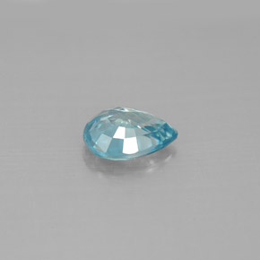 Zircone naturale blu da 1,67 ct, taglio a pera, VVS