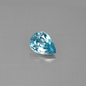 Zircone naturale blu da 1,58 ct, taglio a pera, VVS-VS