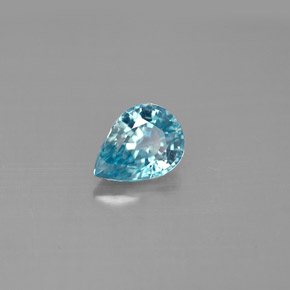 Zircone naturale blu da 1,58 ct, taglio a pera, VVS-VS