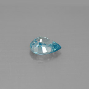 Zircone naturale blu da 1,58 ct, taglio a pera, VVS-VS