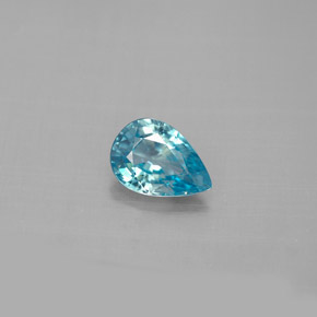 Zircone naturale blu da 1,27 ct, taglio a pera, VVS