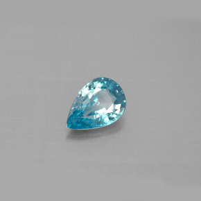 Zircone naturale blu da 1,27 ct, taglio a pera, VVS