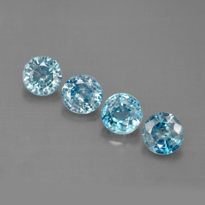 Zircone naturale blu da 2,36 ct, taglio rotondo, VS