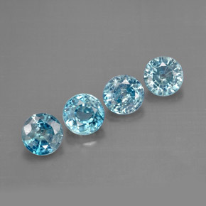 Zircone naturale blu da 2,36 ct, taglio rotondo, VS