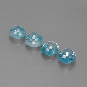 Zircone naturale blu da  ct, taglio rotondo, VS