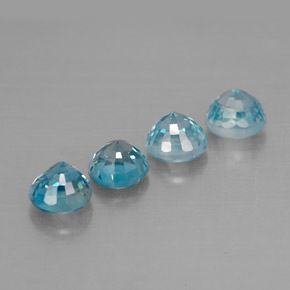 Zircone naturale blu da  ct, taglio rotondo, VS