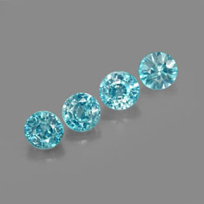 Zircone naturale blu da  ct, taglio rotondo, VS